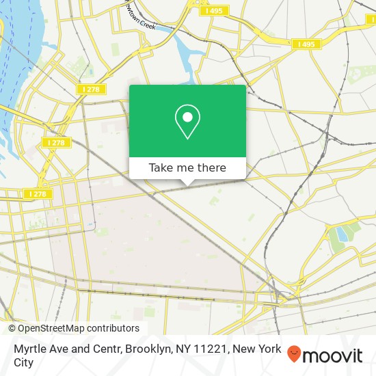 Mapa de Myrtle Ave and Centr, Brooklyn, NY 11221