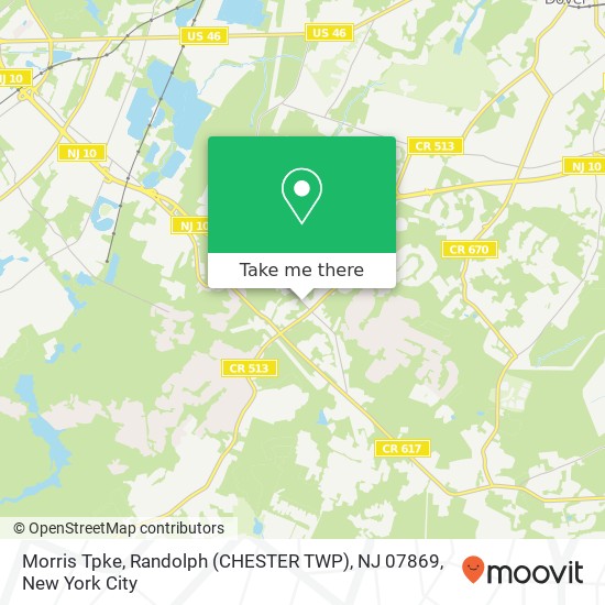 Mapa de Morris Tpke, Randolph (CHESTER TWP), NJ 07869