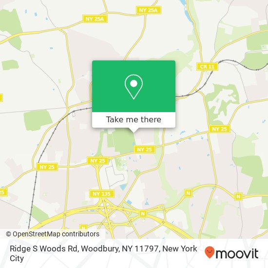 Mapa de Ridge S Woods Rd, Woodbury, NY 11797