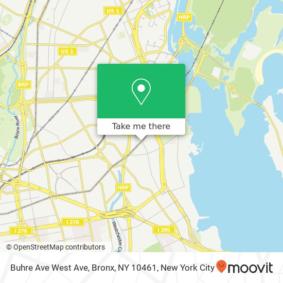 Mapa de Buhre Ave West Ave, Bronx, NY 10461