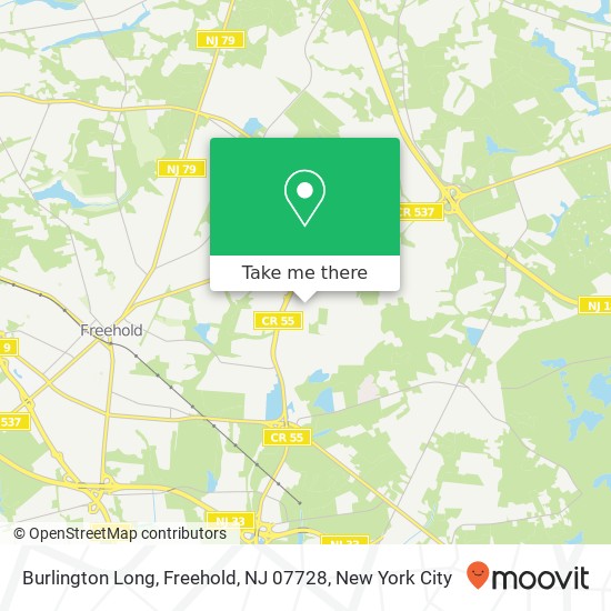 Mapa de Burlington Long, Freehold, NJ 07728