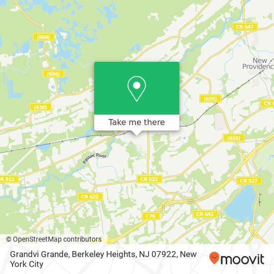 Mapa de Grandvi Grande, Berkeley Heights, NJ 07922