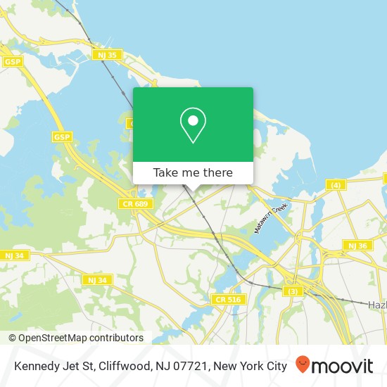 Kennedy Jet St, Cliffwood, NJ 07721 map