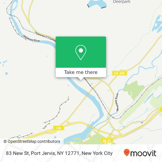 Mapa de 83 New St, Port Jervis, NY 12771