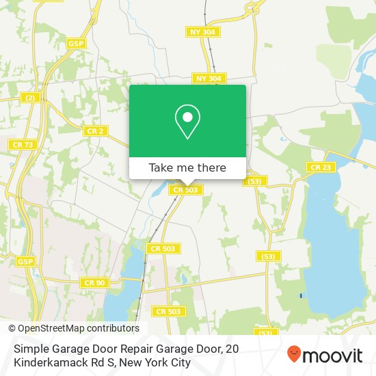 Mapa de Simple Garage Door Repair Garage Door, 20 Kinderkamack Rd S