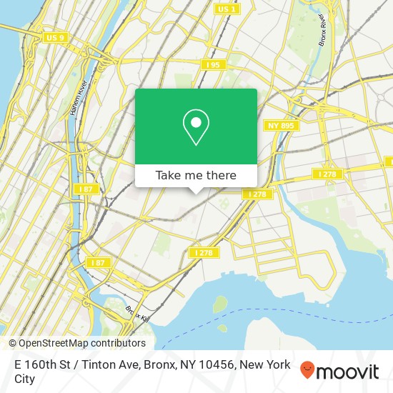 E 160th St / Tinton Ave, Bronx, NY 10456 map