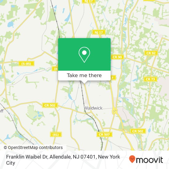 Mapa de Franklin Waibel Dr, Allendale, NJ 07401