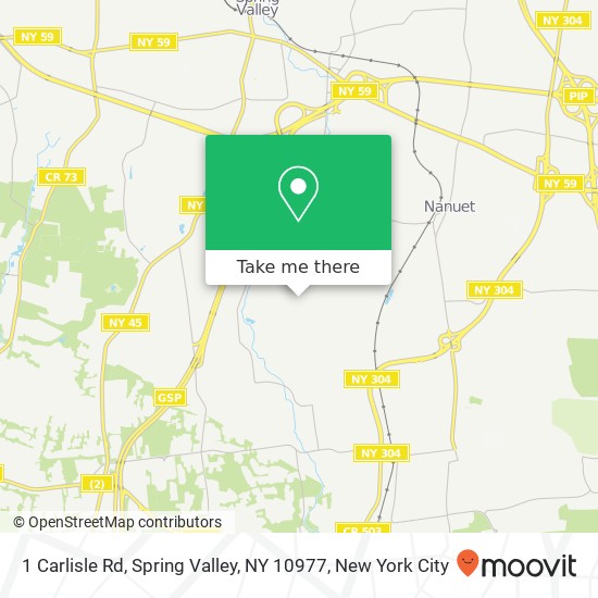 Mapa de 1 Carlisle Rd, Spring Valley, NY 10977