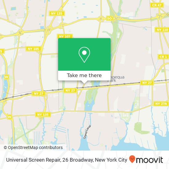 Universal Screen Repair, 26 Broadway map