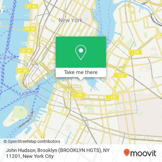 Mapa de John Hudson, Brooklyn (BROOKLYN HGTS), NY 11201