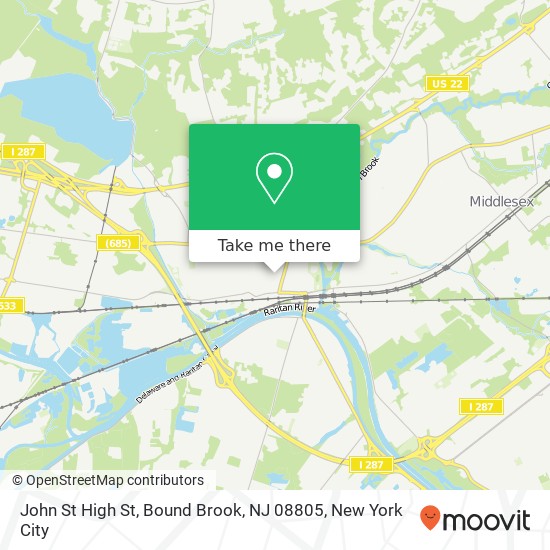 John St High St, Bound Brook, NJ 08805 map