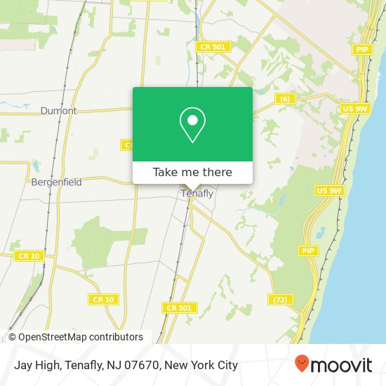 Mapa de Jay High, Tenafly, NJ 07670