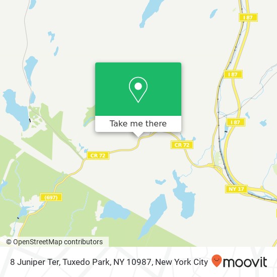 Mapa de 8 Juniper Ter, Tuxedo Park, NY 10987
