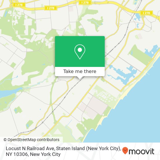 Mapa de Locust N Railroad Ave, Staten Island (New York City), NY 10306