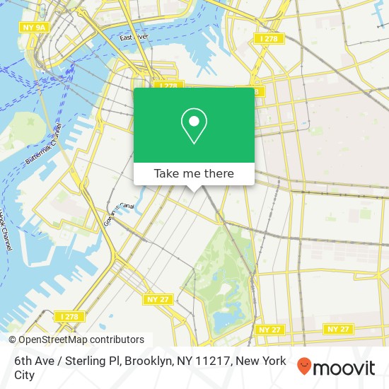 Mapa de 6th Ave / Sterling Pl, Brooklyn, NY 11217
