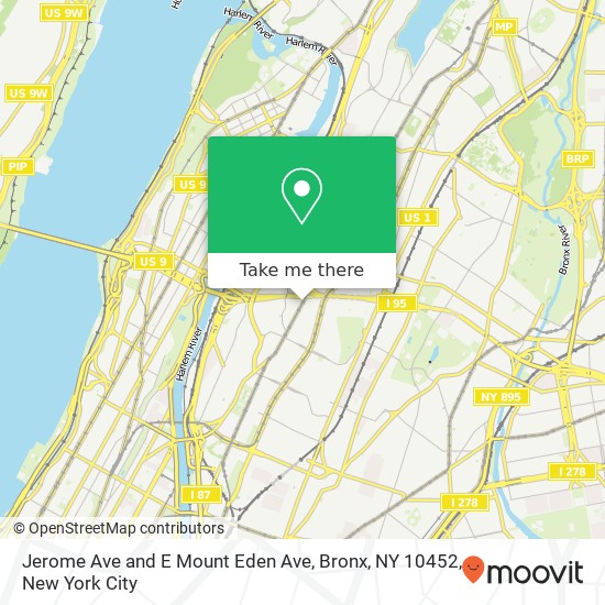 Jerome Ave and E Mount Eden Ave, Bronx, NY 10452 map
