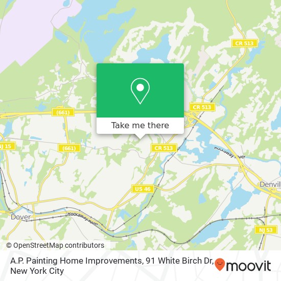 Mapa de A.P. Painting Home Improvements, 91 White Birch Dr