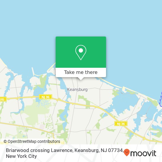 Mapa de Briarwood crossing Lawrence, Keansburg, NJ 07734