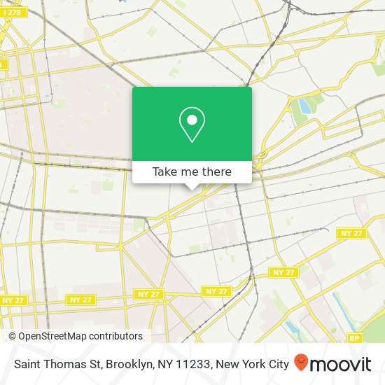 Mapa de Saint Thomas St, Brooklyn, NY 11233