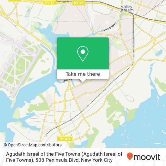 Mapa de Agudath Israel of the Five Towns (Agudath Isreal of Five Towns), 508 Peninsula Blvd