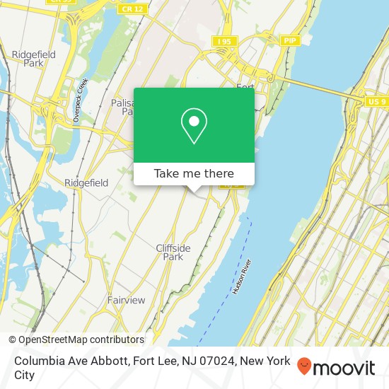 Columbia Ave Abbott, Fort Lee, NJ 07024 map