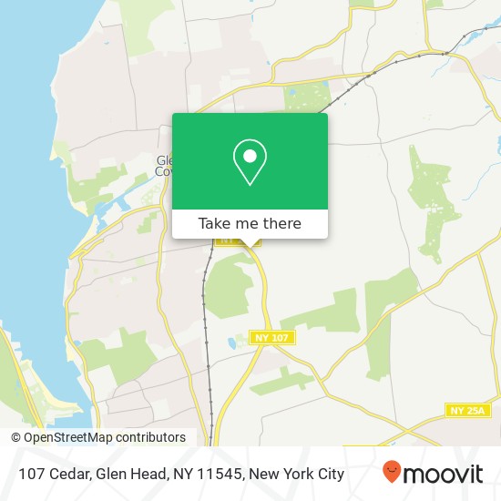 Mapa de 107 Cedar, Glen Head, NY 11545