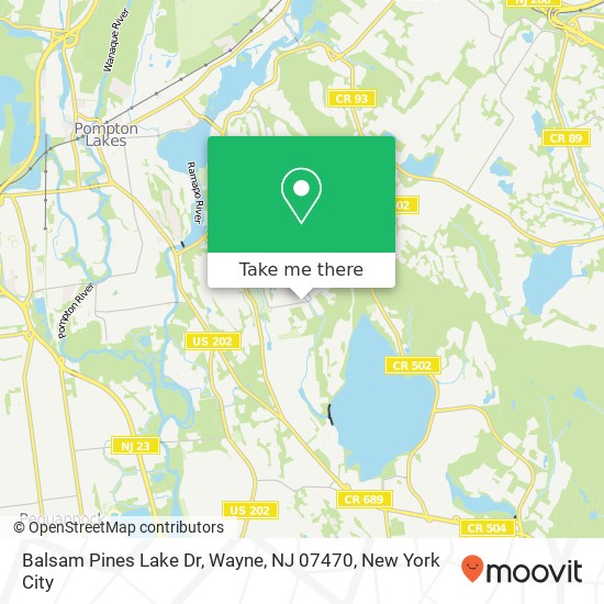 Mapa de Balsam Pines Lake Dr, Wayne, NJ 07470