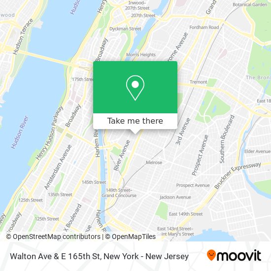 Walton Ave & E 165th St map