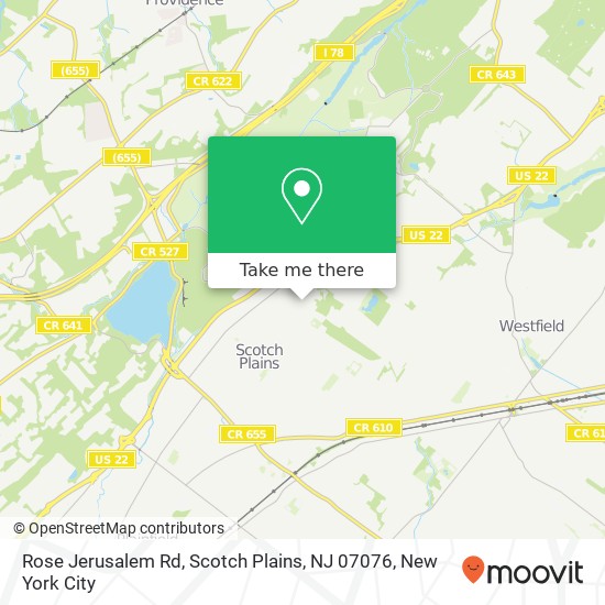 Mapa de Rose Jerusalem Rd, Scotch Plains, NJ 07076
