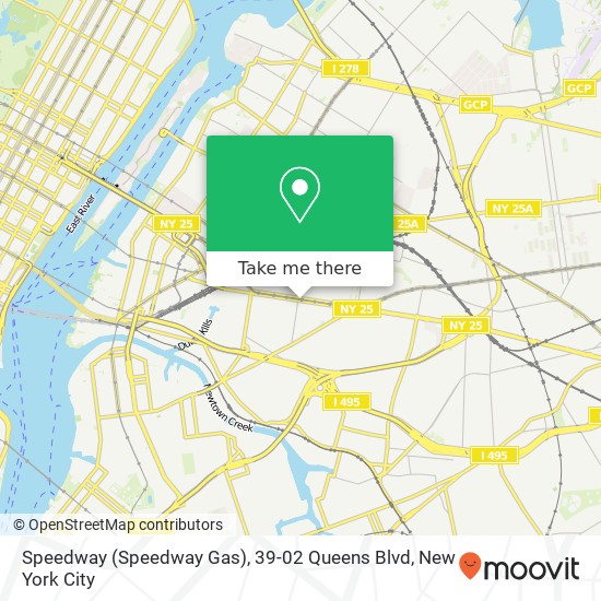 Mapa de Speedway (Speedway Gas), 39-02 Queens Blvd