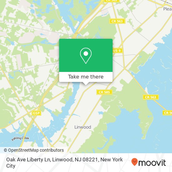 Mapa de Oak Ave Liberty Ln, Linwood, NJ 08221