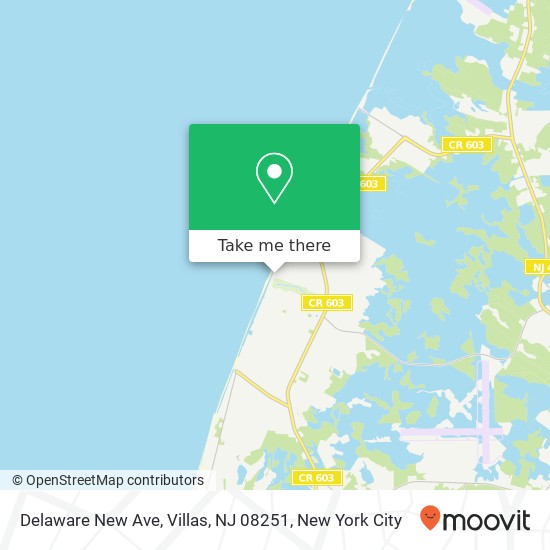 Mapa de Delaware New Ave, Villas, NJ 08251