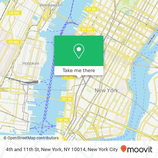 4th and 11th St, New York, NY 10014 map