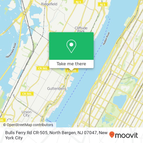Bulls Ferry Rd CR-505, North Bergen, NJ 07047 map