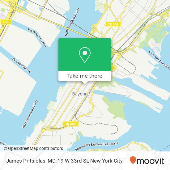 James Pritsiolas, MD, 19 W 33rd St map