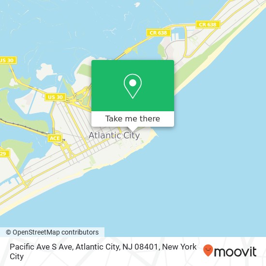 Mapa de Pacific Ave S Ave, Atlantic City, NJ 08401