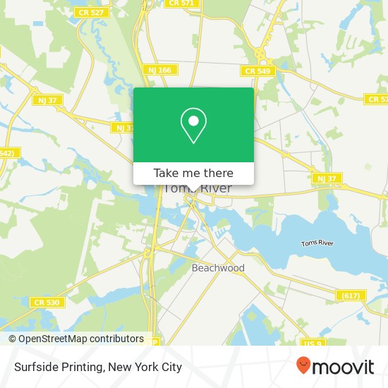 Surfside Printing map