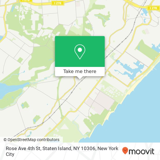 Mapa de Rose Ave 4th St, Staten Island, NY 10306