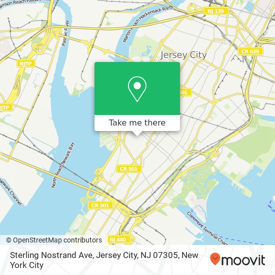 Mapa de Sterling Nostrand Ave, Jersey City, NJ 07305