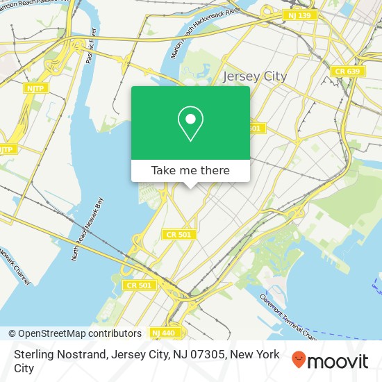 Mapa de Sterling Nostrand, Jersey City, NJ 07305
