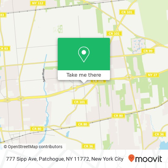 Mapa de 777 Sipp Ave, Patchogue, NY 11772