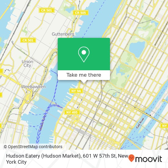 Mapa de Hudson Eatery (Hudson Market), 601 W 57th St