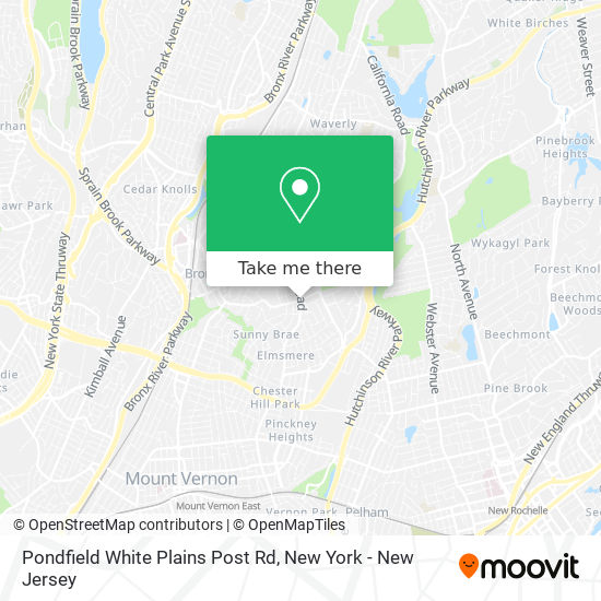 Pondfield White Plains Post Rd map