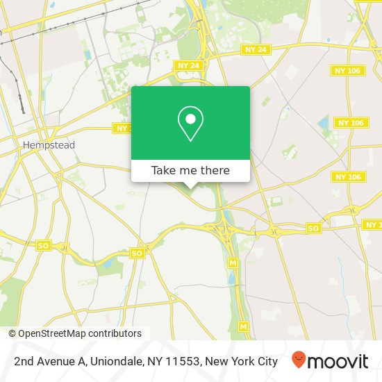 Mapa de 2nd Avenue A, Uniondale, NY 11553