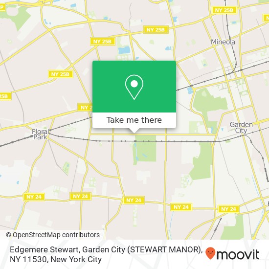 Mapa de Edgemere Stewart, Garden City (STEWART MANOR), NY 11530