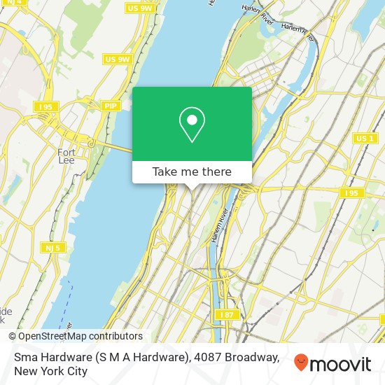 Mapa de Sma Hardware (S M A Hardware), 4087 Broadway