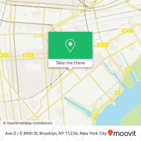 Mapa de Ave D / E 89th St, Brooklyn, NY 11236