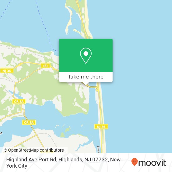 Mapa de Highland Ave Port Rd, Highlands, NJ 07732