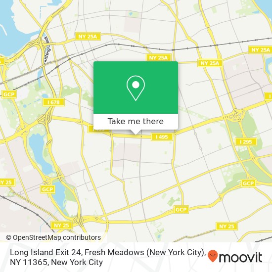 Long Island Exit 24, Fresh Meadows (New York City), NY 11365 map