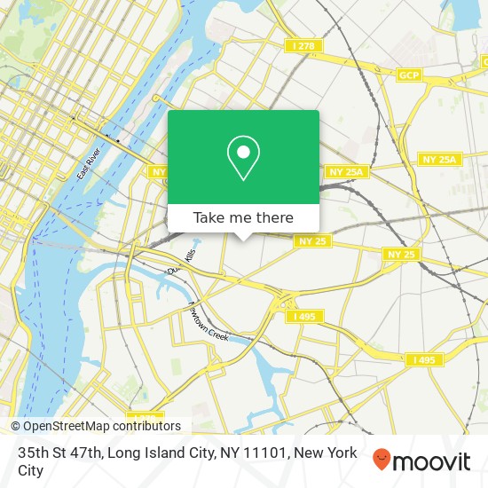 Mapa de 35th St 47th, Long Island City, NY 11101